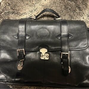 Roots Black Leather Briefcase
